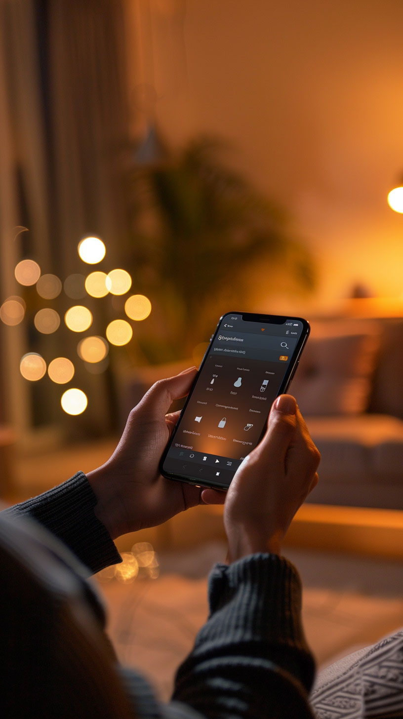 Controlling smart home lighting scenes from a smartphone app